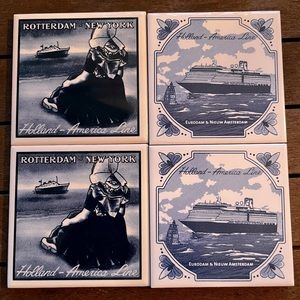 Delftware Vintage Holland America Line Coasters - 4